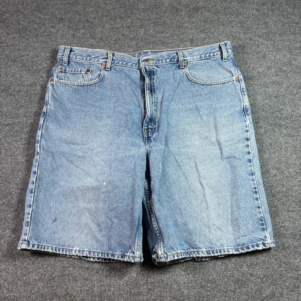 Levi's 550 Bermuda Short Mens 42 Blue Cotton Denim Relaxed-Fit Faded Workwear